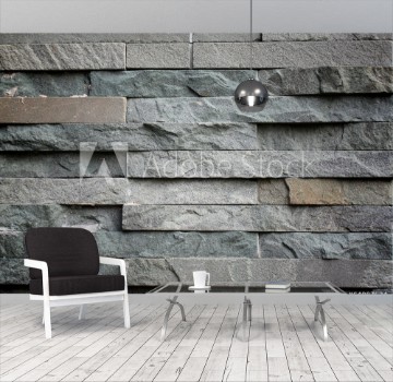 Picture of slab of dark stone arranged style in interior